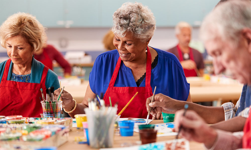 Women in a painting class